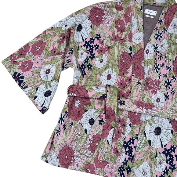 Anthropologie Reserved Kimono Knit Sash Floral Cardigan - Picture 2 of 7